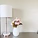 Floral Supply Online - White Home Decor Vase and Flower Guide Booklet - Decorative Glass Flower Vase for Floral Arrangements, Weddings, Parties, and Office Decor.