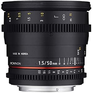 Rokinon DS50M-C Cine DS 50 mm T1.5 AS IF UMC Full Frame Cine Lens for Canon EF Cameras
