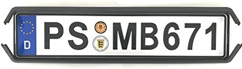 Gosweet Standard Germany Blue European License Plate Holder Universal Mounting Frame Bracket Tag Euro Fully Cover For Audi BMW VW Mercedes Porsche (Plate+Holder)