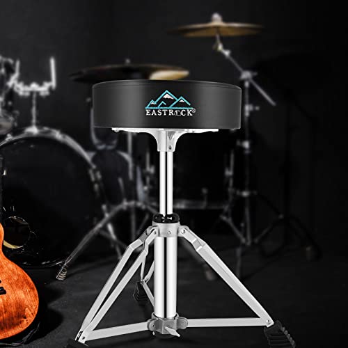 EASTROCK Drum Throne Adjustable Height Padded Drum Stool Seat Portable