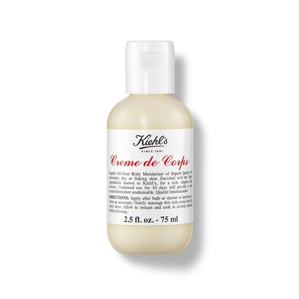Kiehl's Creme de Corps, Rich Body Lotion, with Cocoa Butter and Shea Butter, Suitable for All Skin Types, 75Ml