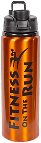 h2go Surge 28oz Tangerine Orange Fitness On The Run Single Wall Aluminum Water Bottle