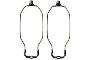 I Like That Lamp Complete Lamp Harp Set (2 Pack) - Antique Brass 8” Harp (Suitable for 9" to 10" Lampshade) - Includes Harp, Saddle Holder Base & Finial - Harp Converter For Table and Floor Lamps