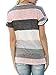 Q&Y Women's V-neck Striped Casual Short Sleeve T-shirt Blouse Tees Tops Grey,US XL(Tag XXL)