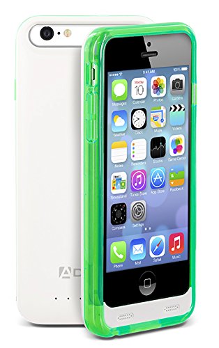 iPhone SE / 5S / 5 Battery Case, Aduro PowerUp MFI Slim Rechargeable Fuel Jacket Power Bank Case for Apple iPhone SE / 5S / 5, 2400 mAh Capacity & 40+ Hrs Added (Turquoise)