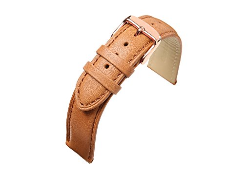 21mm Watch Band Real Leather Strap Bracelet Pin Normal Buckle Gold/Rose Gold Clasp Replacement CHIMAERA