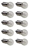 Pack of 10 E10 Miniature Screw Base Light Bulbs, 2.5V / 0.3A