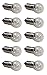Pack of 10 E10 Miniature Screw Base Light Bulbs, 2.5V / 0.3A