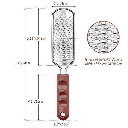 VÉZAAR Foot Dead Skin Pusher Pedicure Foot File Massager, Calluses Remover, Colossal Feet Rasp Care Professional Foot SPA Tool for Cracked Corns Cuticle Hard Skin, Stainless Steel Coarse Gift Files - Thumbnail 2