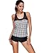 JOYMODE Two Pieces Wireless Removeable Padding Racerback Tankini With Boyshort Bottoms