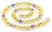Raw Baltic Amber Teething Necklace made with Amethyst Beads - Sizes from 11 to 14.2 inches (Baby / Toddler / Children) - BoutiqueAmber (11 inches, Raw Lemon / Amethyst)