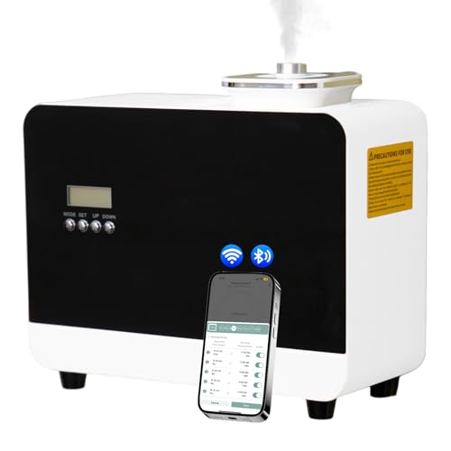 NAMSTE Difusor de Aceites Esenciales Profesional 800ml, Colgable 9000 ft² Difusor de Aromas Comercial sin Agua 5 Modos de Funcionamiento, WiFi & Bluetooth Control con HVAC Funciona para Hotel