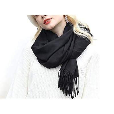 Women's Cozy Color Block Long Shawl Wrap Korean Style Fashion Fuzzy Grid Scarf