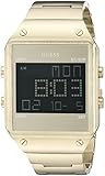 GUESS Men's U0596G3 Trendy Black Stainless Steel Watch with Digital Dial and Deployment Buckle