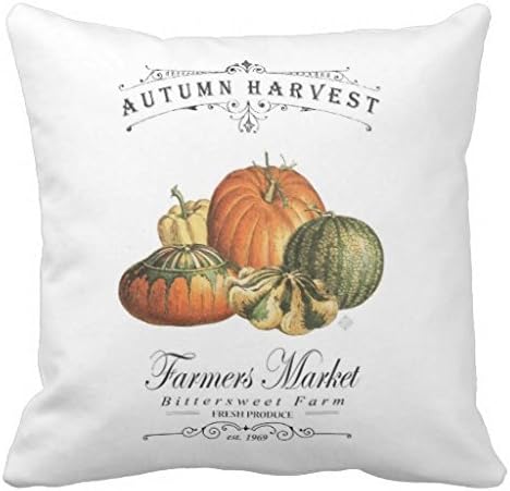Modern Vintage Fall Gourds And Pumpkin Pillow Case by IbuAEamK