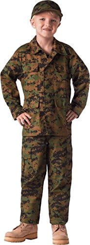 Kids Military Camouflage BDU Shirt Childrens Army Fatigues Coat Uniform Top