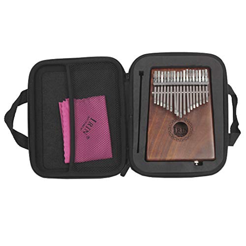 Ocamo Kalimba Harp Box Shakeproof Thumb Piano Box Guitar Thumb Finger Picks Protector with Cleaning Gloves + Finger Cot Blue