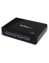 StarTech. com 4 Port Portable USB 3.0 Hub Compact cuatro puertos USB HUB externo USB 3 hub con cable integrado, Negro