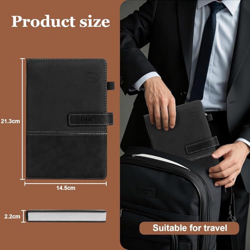 MIAOKE Journal Notebook, A5 Lined Leather Diary, 300 Pages, Luxury Pen Included, Hardcover Professional Notebook for Office, Travel, Business