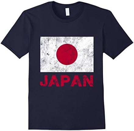 Men's Japan Flag Shirt Retro Japanese Flag T Shirt Small Navy