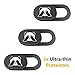 PandaPrivacy Universal Webcam Cover for Laptop, iPhone, iPad, Tablet, Mac Air, MacBook Pro - Ultra Thin Computer Web Camera Cover - Complete Protection Against Surveillance - Black (3 Pack) primary