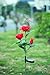 XLUX Outdoor Solar Powered Rose Lights Flower Stake, for Garden Patio Yard Christmas Pathway Decoration, Red
