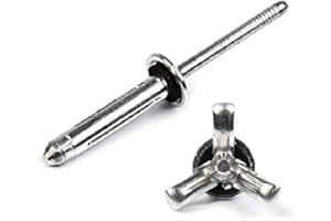 ALBANYCOUNTYFASTENERS Tri-Fold Exploding Pop Rivets 3/16 (#6) Aluminum Shaveable Head Blind Rivets with Sealing Washer 6-6, 3/16" x 3/8" Grip (0.050-0.375) QTY 25