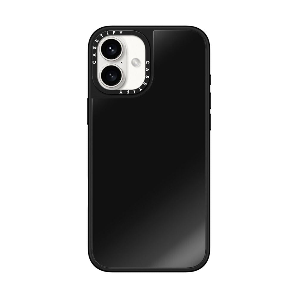 CASETiFY Mirror iPhone 16 Plus Case [Reflective / 4.9 ft. 1X Military Grade Drop Protection/Compatible with Magsafe] - Black on Black