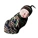 Sleep Sack For Toddlers,Sunbona 2Pcs Newborn Baby Organic Cotton Blanket Swaddle Muslin Wrap Sleeping Bag Kids+Headbands (Camouflage)