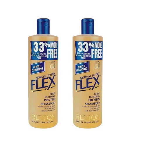 2 Pack X Revlon Flex Body Building Shampoo - For Normal To Dry Hair (592 ml)