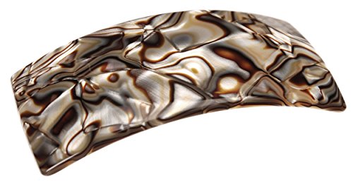 France Luxe Wide Rectangle Barrette - Onyx