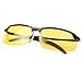Tirain Men Polarized Anti Glare Day and Night Vision Driving Glasses Yellow Lens with Case (Black Frame)