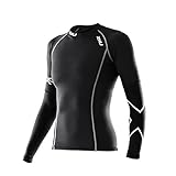 2XU Women's Thermal Compression Long Sleeve Top (Black/Black, Medium)