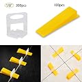 Tile Leveling System Tiles Leveler Spacers 1/8 Inch - Lippage free tile and stone installation for PRO and DIY - 300-Piece Leveling Spacer Clips Plus 100-Piece Reusable Wedges (1/8 Inch)