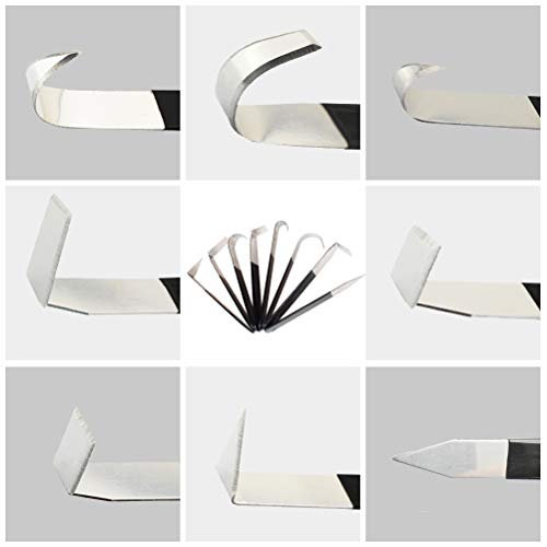 WOWOSS 8 Pack Pottery Carving Tools Set Stainless Steel Clay Sculpture Trimming Tools Storage in a Felt Bag for Carving, Shaping, Clay Sculpture, Modeling
