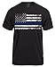 Rothco Thin Blue Line T-Shirt (US, Alpha, Large, Regular, Regular, Black)