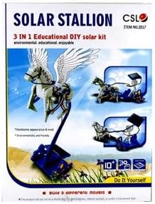 3 in 1 Educational Blue Stallion and Pegasus DIY Solar Powered Kit Toy Gift for Kid Children