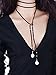 Velvet Wrap Tattoo Choker Lariat Necklaces Coin Tassels Punk Gothic Black