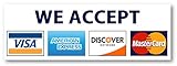 We Accept Credit Cards AmEx Visa MasterCard Discover Decals Sticker Logo Sign for Stores & Businesses (8