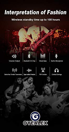 OYEALEX Bluetooth Headphones Over Ear,Cell Phones/TV 120 Hours Standby time Wireless High Fidelity Stereo Over-Ear Headphones (Blue)