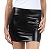 Sakkas 6924 Women's Shiny Metallic Liquid Mini Skirt - Black - Small
