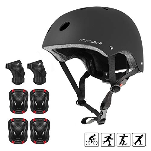 KORIMEFA Kids Helmet Knee Pads for Kids 3-8 Years Toddler Helmet, Kids Bike Skateboard Helmet Youth Cycling Scooter Rollerblading Protective Gear Adjustable Helmets for Kids