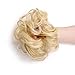 Haironline Scrunchie Bun Up Do Hair Piece Hair Ribbon Ponytail Extensions Wavy Curly Bleach Blonde, 55 Gram