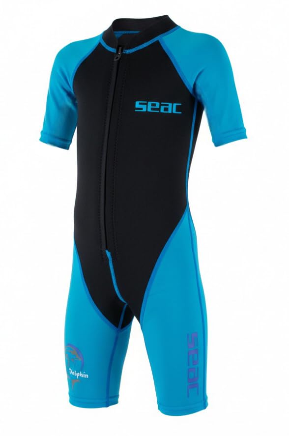 Seac Dolphin, Shorty Wetsuit for Kids in a 1,5mm Neoprene and Lycra for Swimming, Snorkelling and Playing in the Water