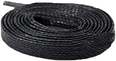 YaToy Unisex Waxed Flat Shoelaces Shoe Strings for Sneakers Leather Shoes Replacement Black 55.1"