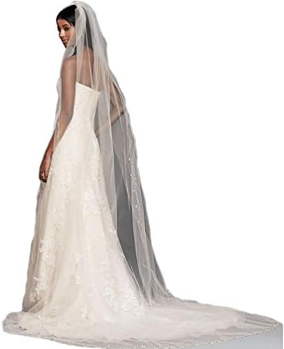 Gogh Champagne 1 Tier 3M Cathedral Floral Beaded Scallop Edge veils bridal wedding veils 2017 27