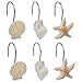 baotongle 12 PCS Seashell Shower Curtain Hooks Bathroom Beach Shell Decor (Light Brown)