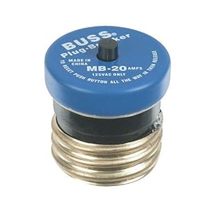 Bussmann BP/MB-20 20 Amp Edison Base Plug Fuse Circuit ... edison fuse circuit breaker box 
