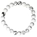 White Howlite Beads, maxin Bling Jewelry 8MM Crystal Elastic Stretch Loose Beaded Bracelet--Unisex