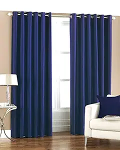 Homefab India Royal 2 Piece Polyester Curtain Set - 7ft, Blue
